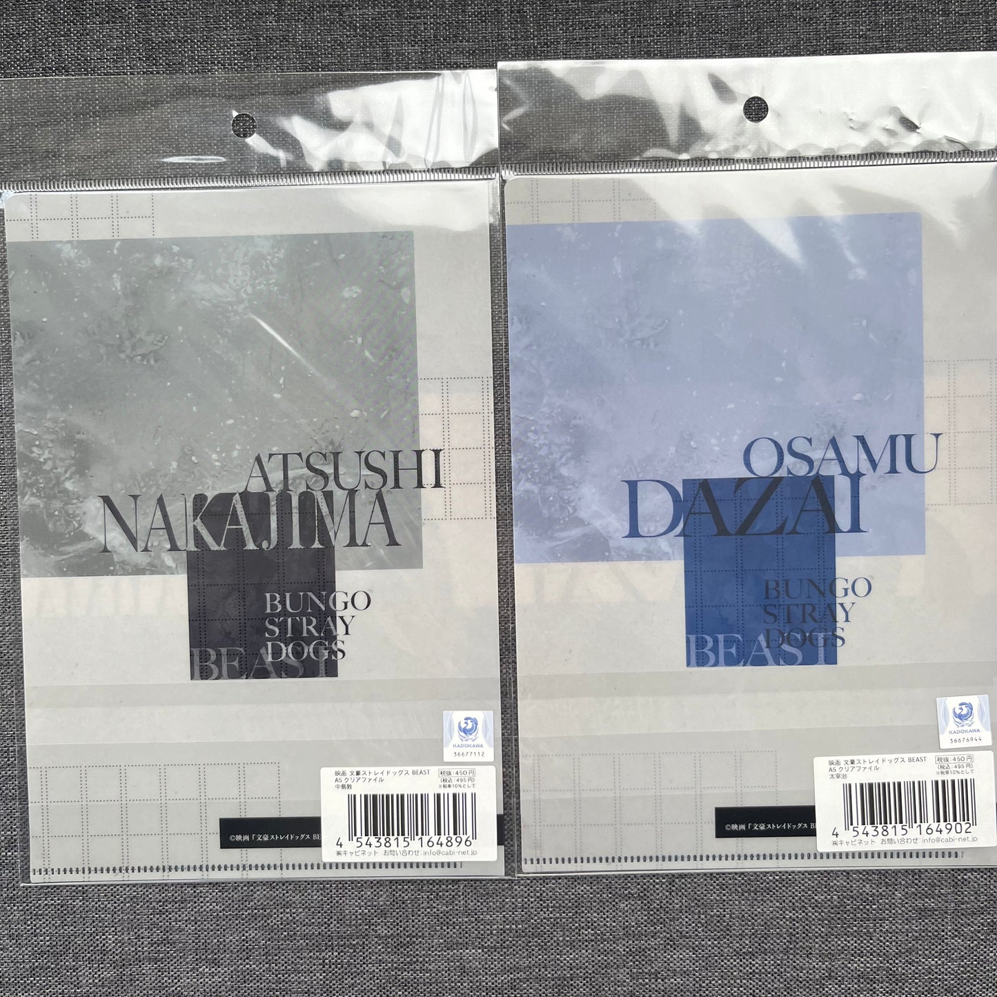 Bungou Stray Dogs Beast Atsushi/Dazai A5 Clear Files