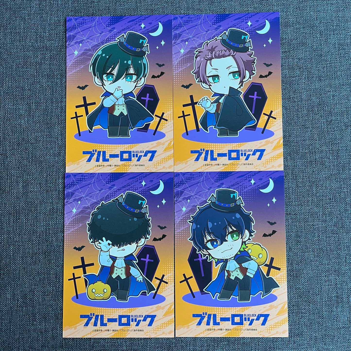 Blue Lock Vampire Halloween Postcards