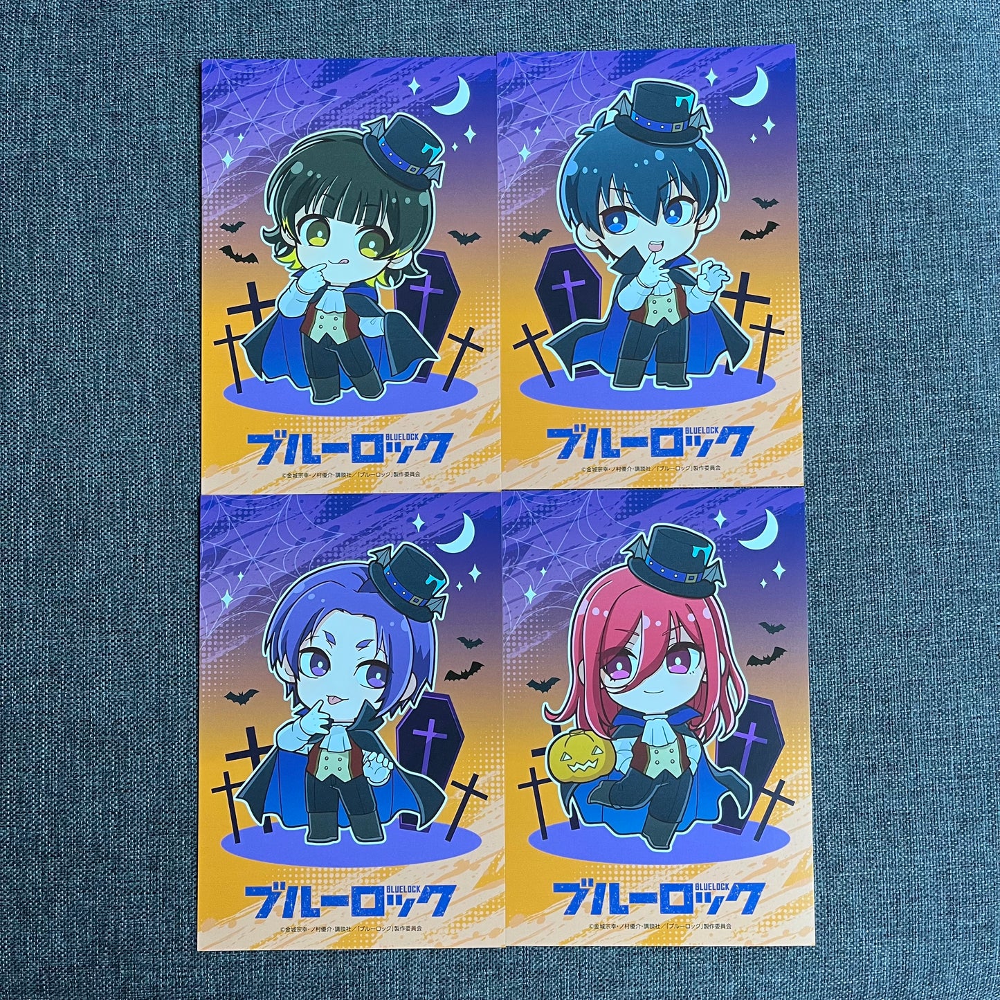 Blue Lock Vampire Halloween Postcards