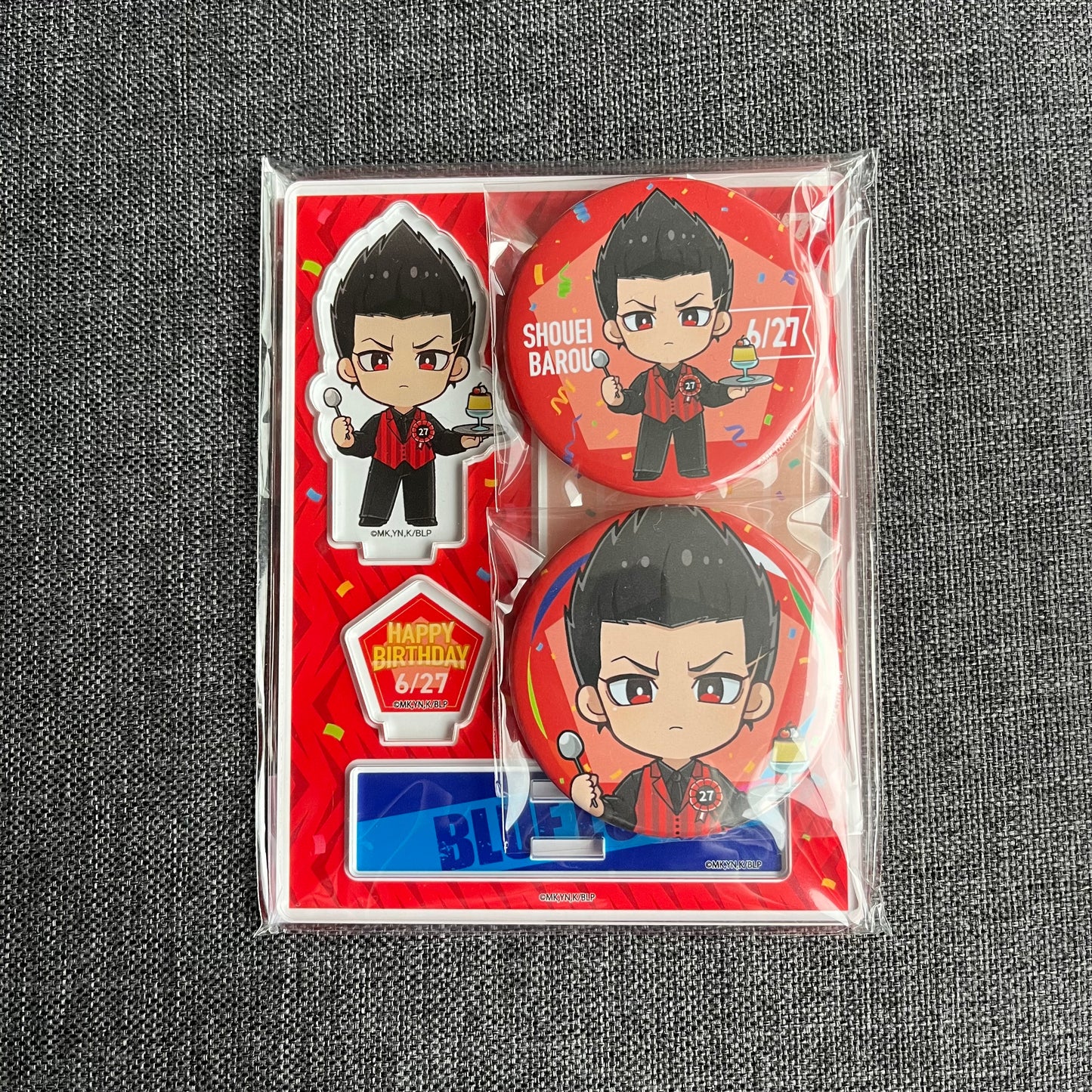 Blue Lock Barou Birthday Goods Set (Acrylic Stand & Badges)