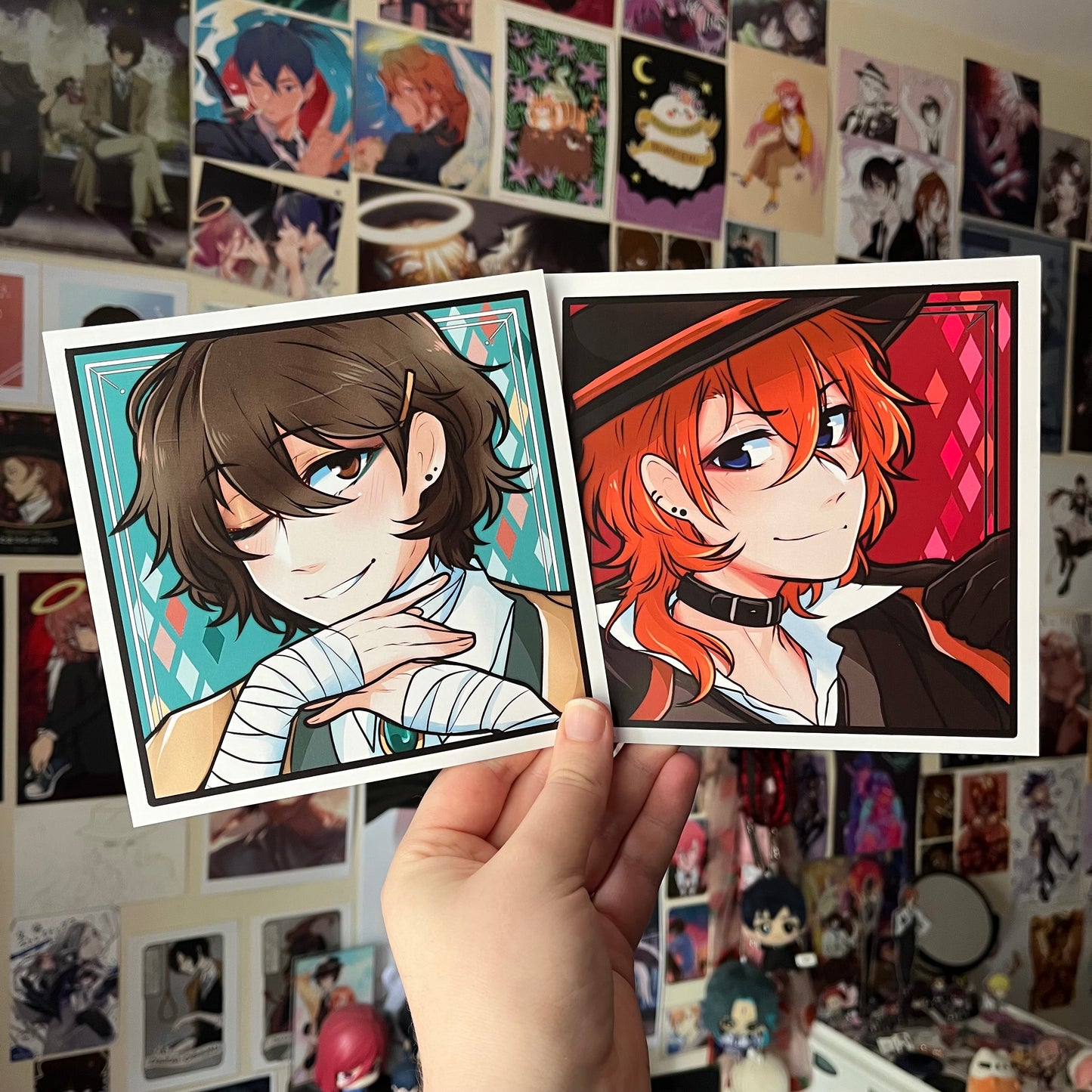 Fanmade Bungou Stray Dogs Dazai Chuuya Square Art Prints
