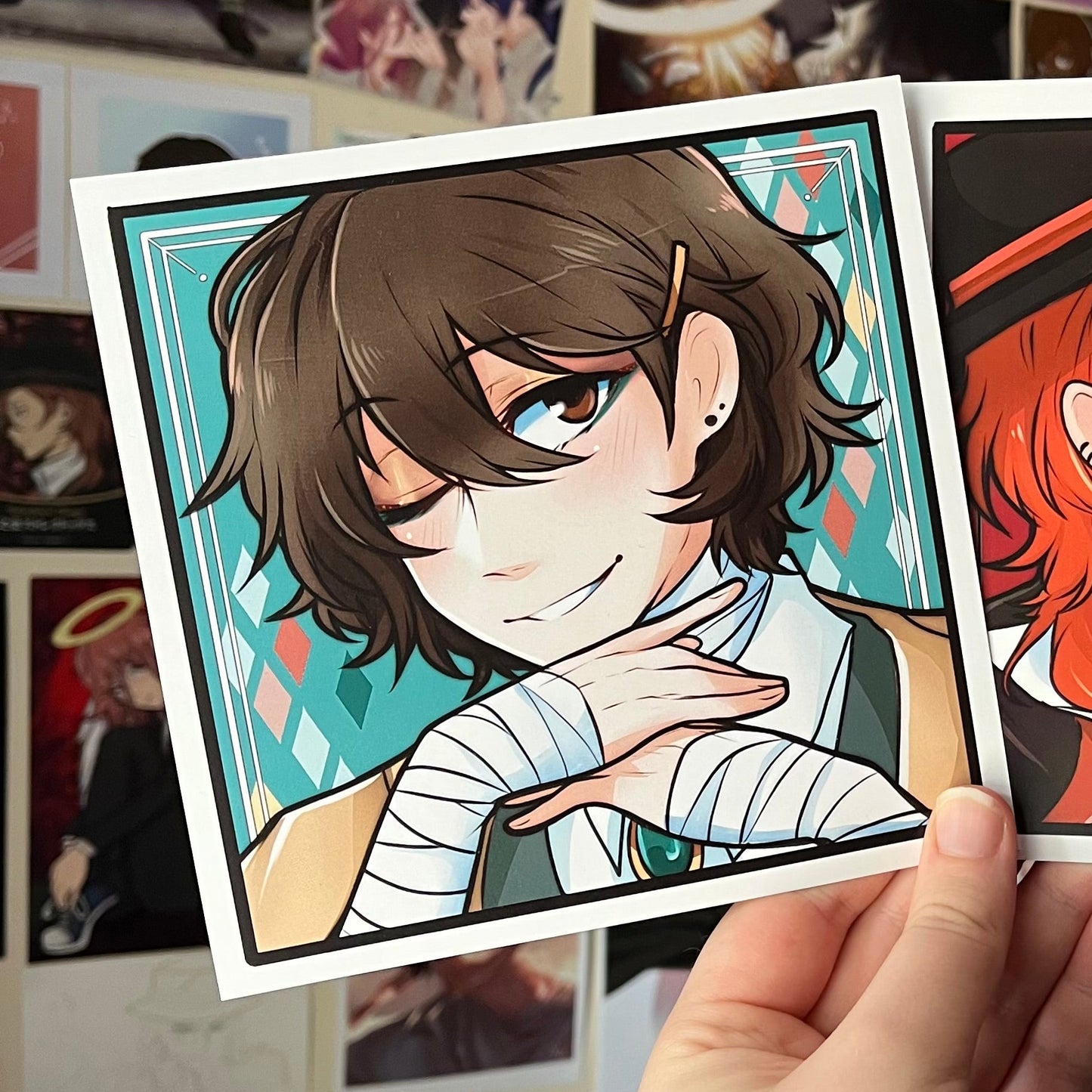Fanmade Bungou Stray Dogs Dazai Square Art Print