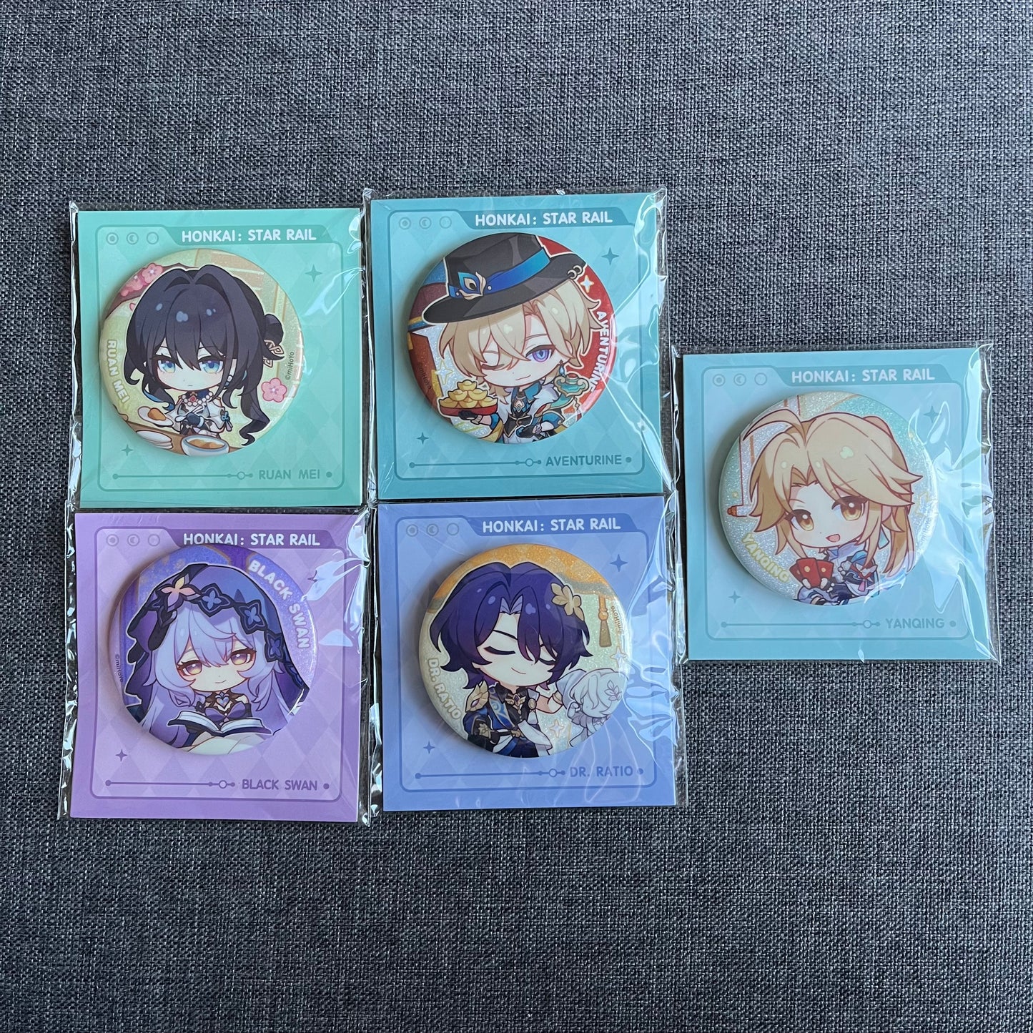 Honkai Star Rail Chibi Glitter Badges