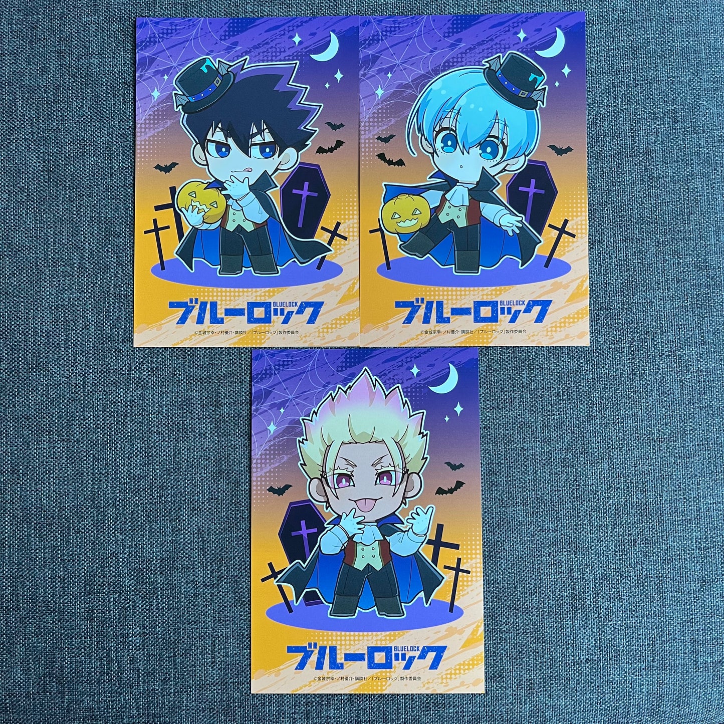 Blue Lock Vampire Halloween Postcards