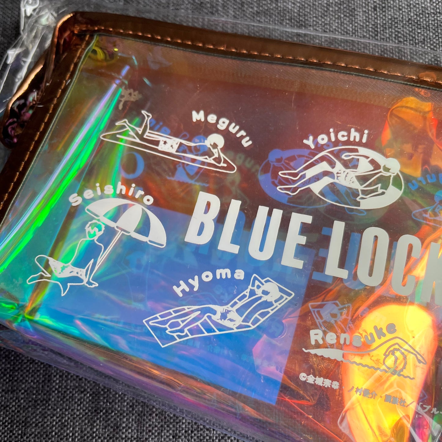 Blue Lock Summer Holographic Zip Pouch / Makeup Bag