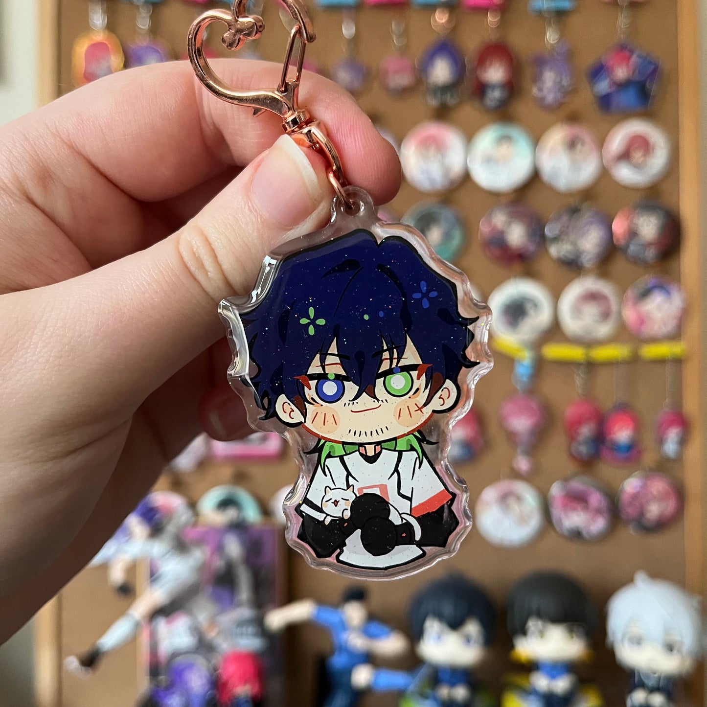 Blue Lock Oliver Aiku Cat Companion Acrylic Charm FANMADE