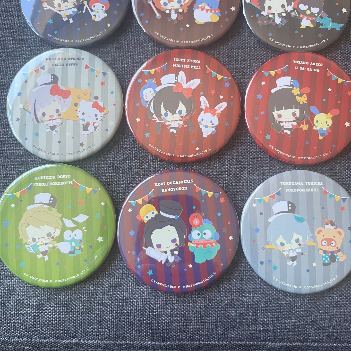 Bungou Stray Dogs x Sanrio Badges