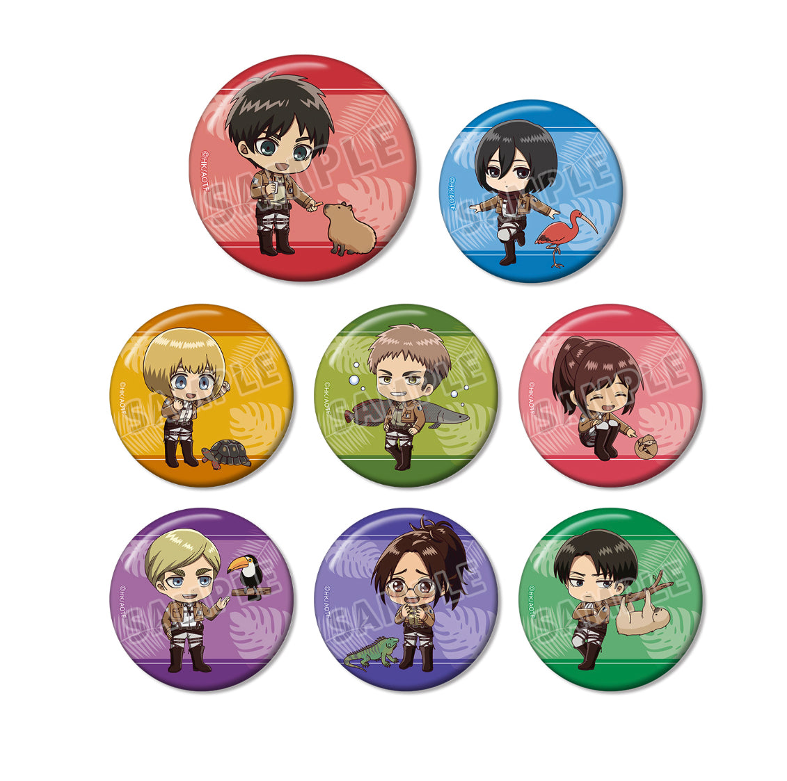 Attack On Titan Animal Badges