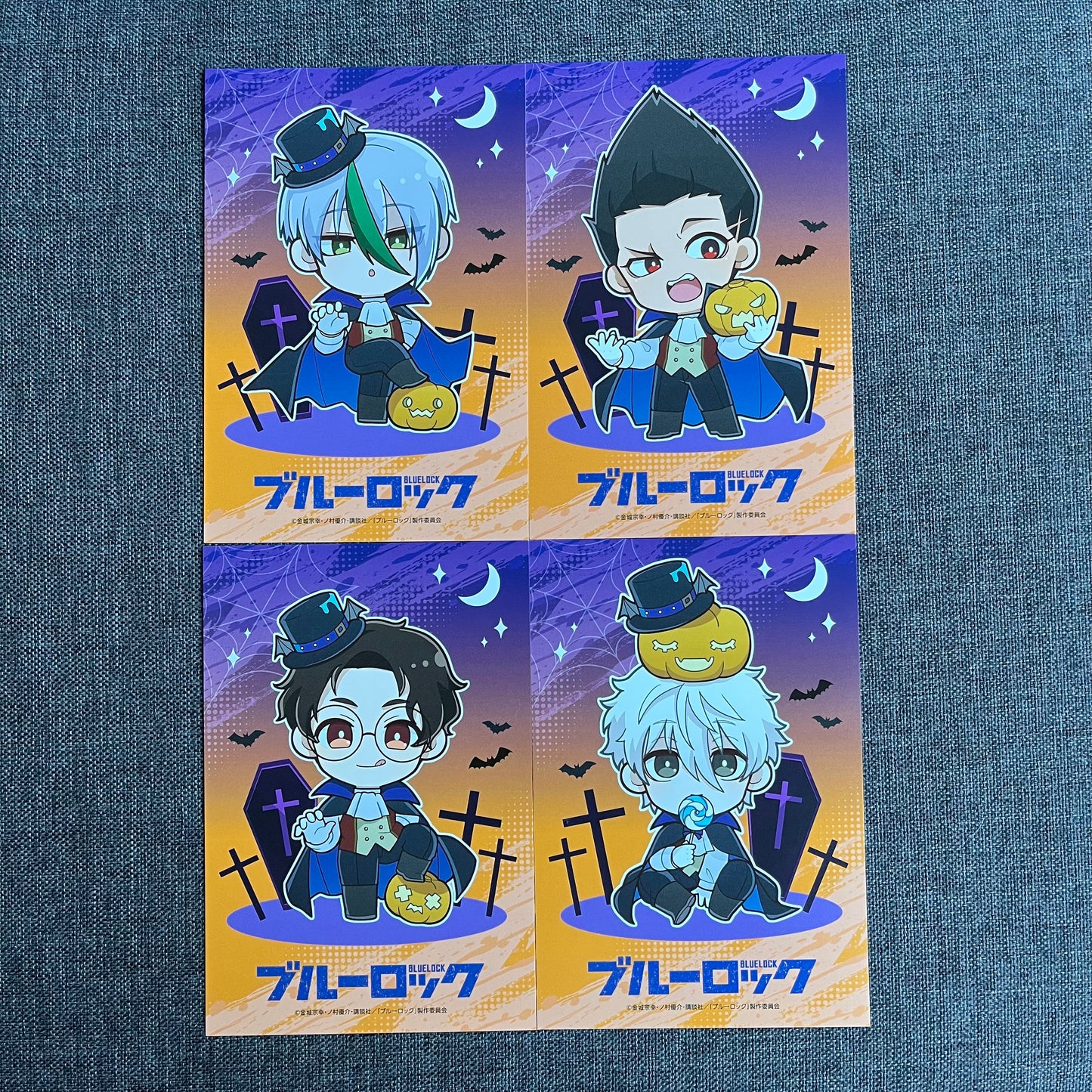 Blue Lock Vampire Halloween Postcards