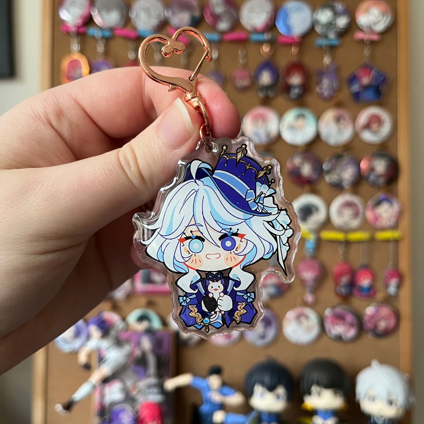 Genshin Impact Furina Cat Companion Acrylic Charm Fanmade