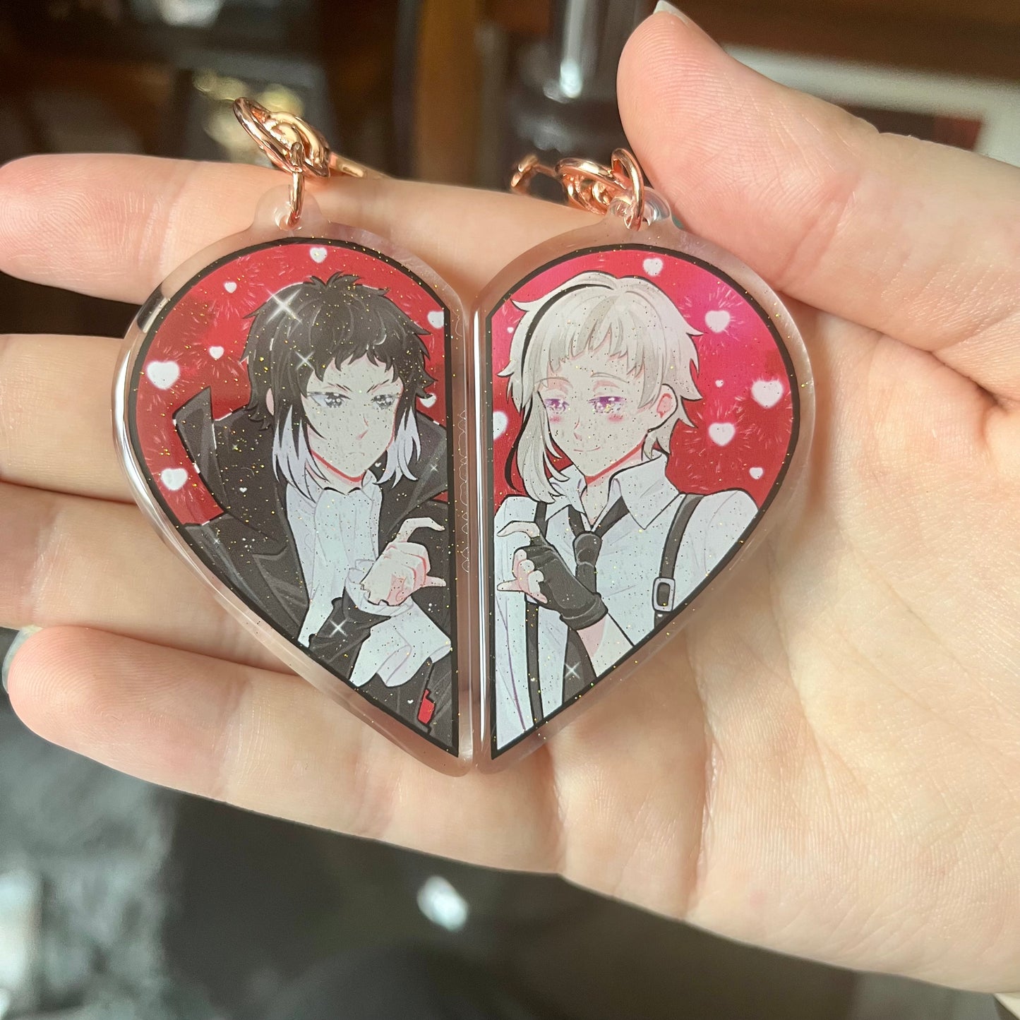 Fanmade Half Heart Charms Bungou Stray Dogs