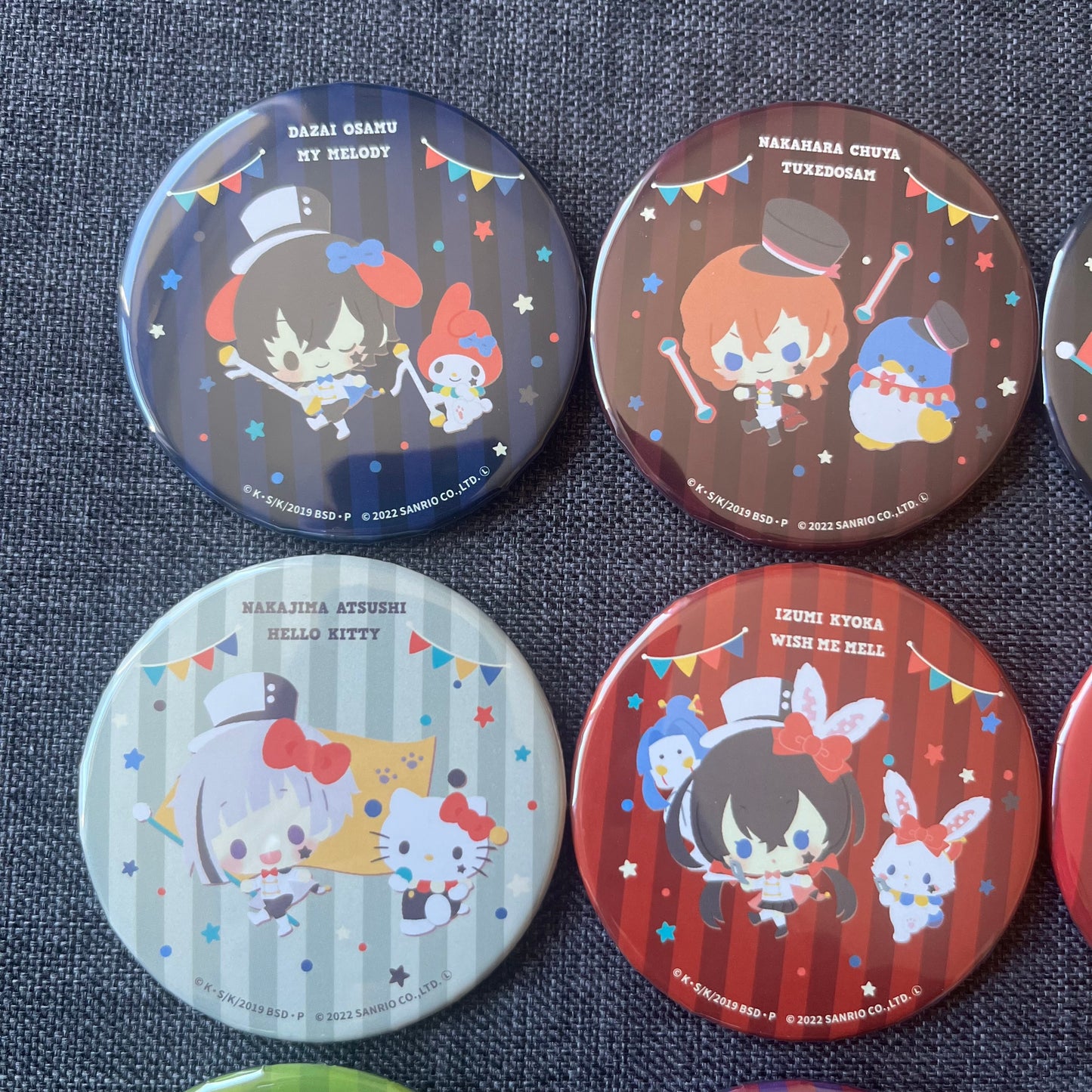 Bungou Stray Dogs x Sanrio Badges