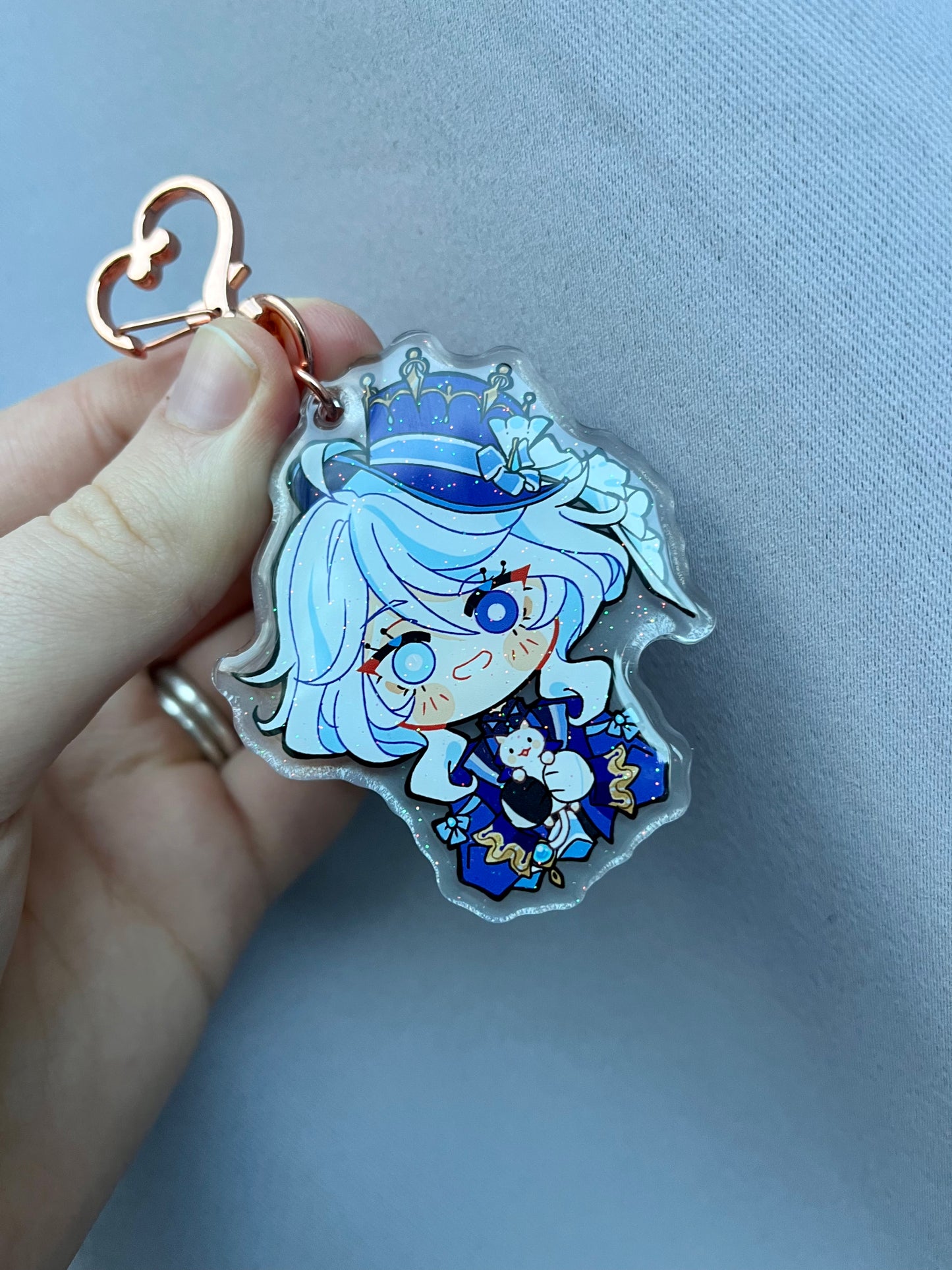 Genshin Impact Furina Cat Companion Acrylic Charm Fanmade