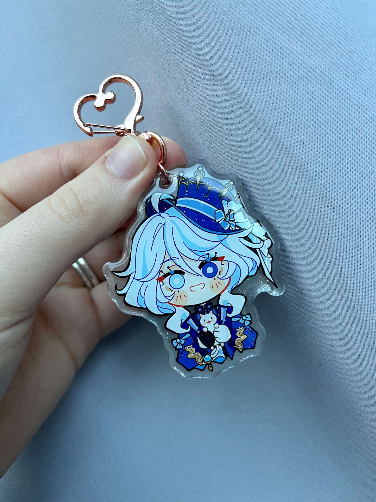 Genshin Impact Furina Cat Companion Acrylic Charm Fanmade