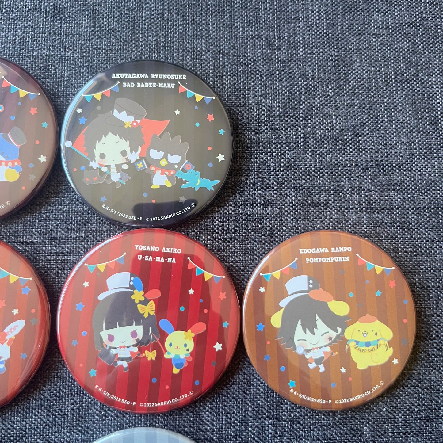 Bungou Stray Dogs x Sanrio Badges