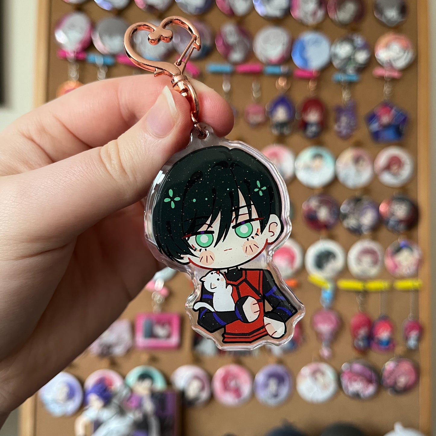 Blue Lock Itoshi Rin Cat Companion Acrylic Charm FANMADE