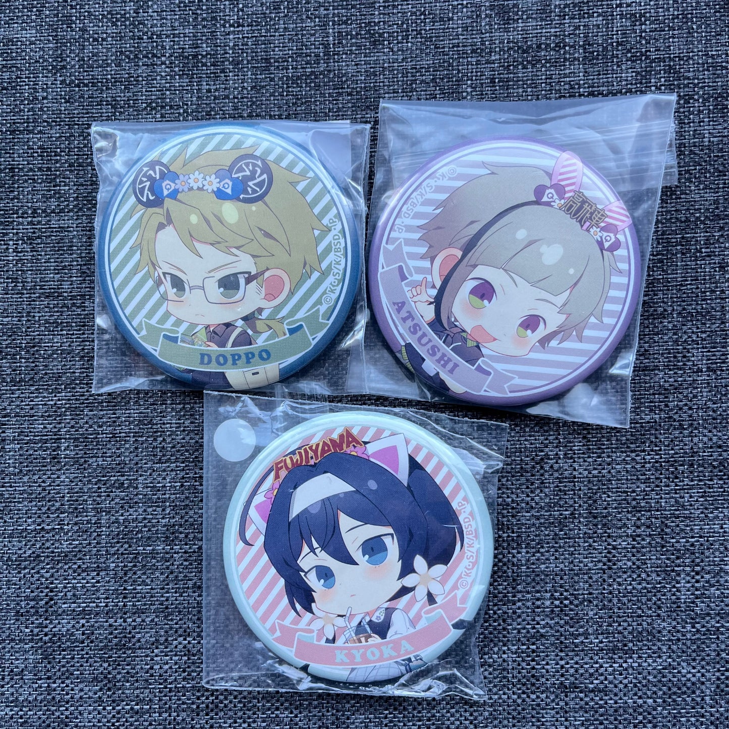 Bungou Stray Dogs Chibi Fuji-Q Badges