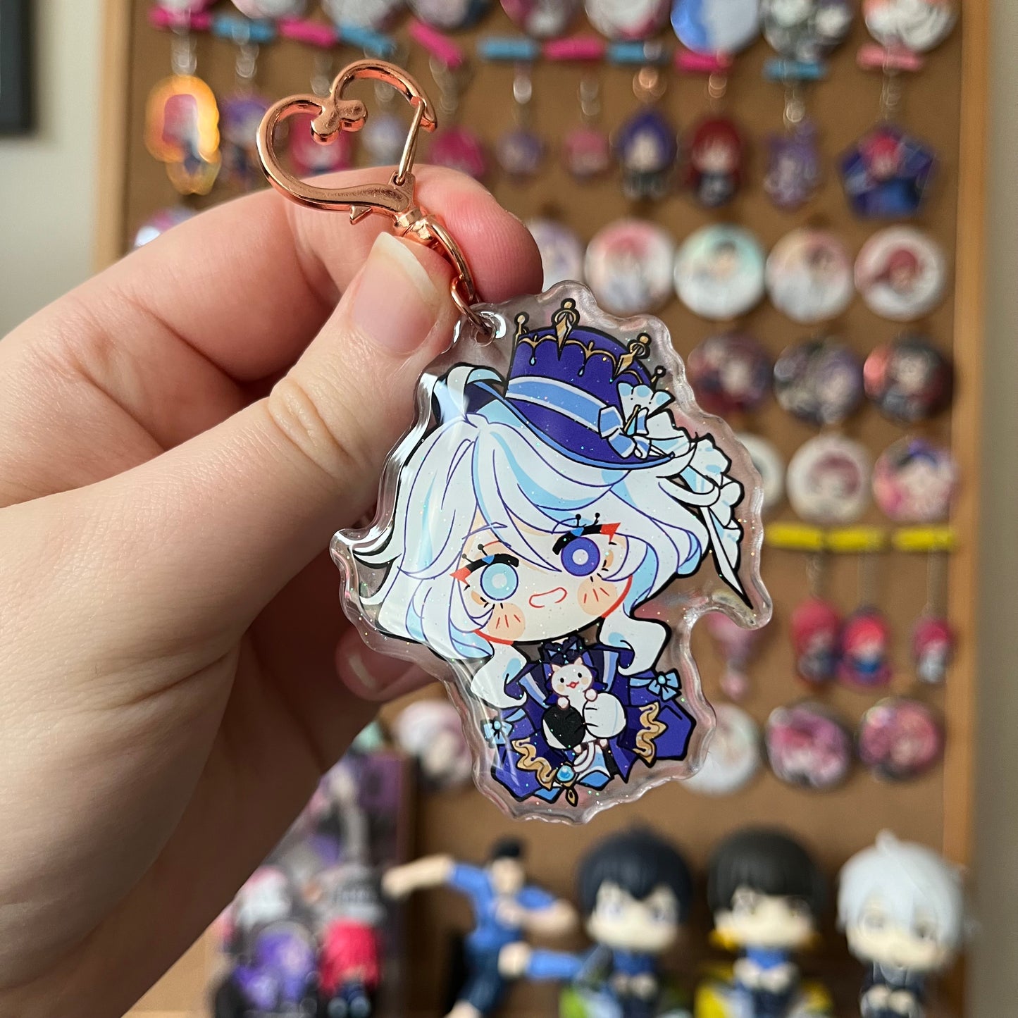 Genshin Impact Furina Cat Companion Acrylic Charm Fanmade