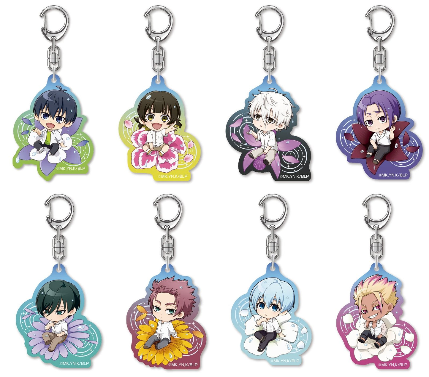 Blue Lock Flower Acrylic Charms