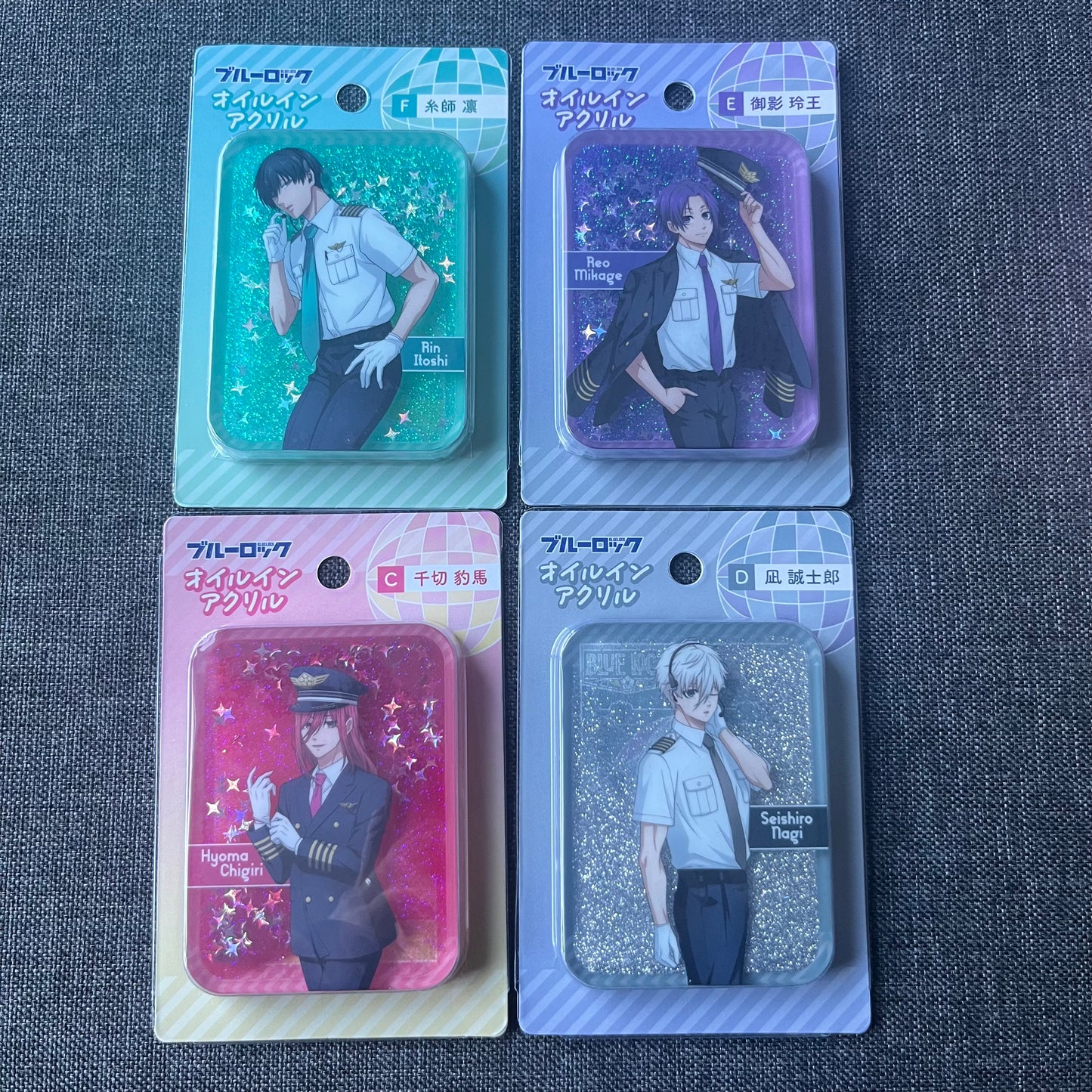 Blue Lock Pilot Glitter Acrylic Blocks