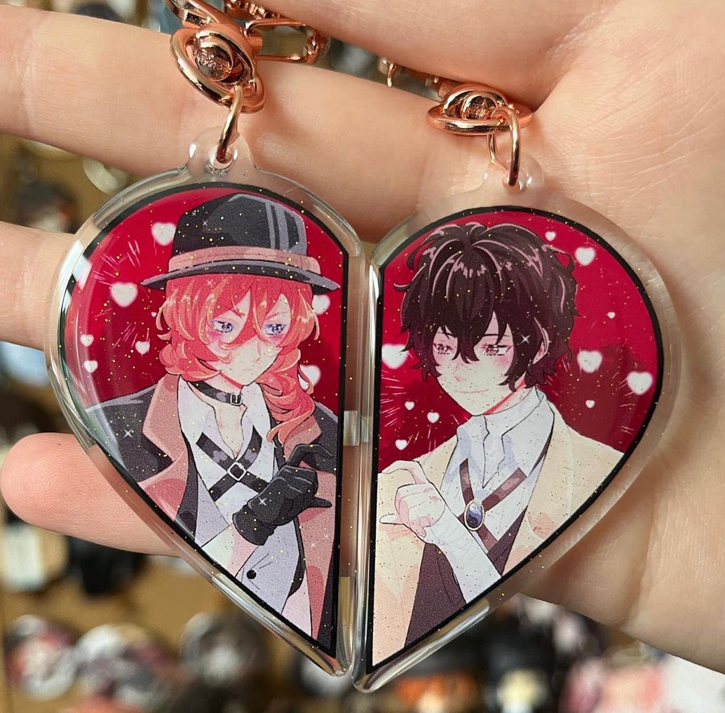 Fanmade Half Heart Charms Bungou Stray Dogs