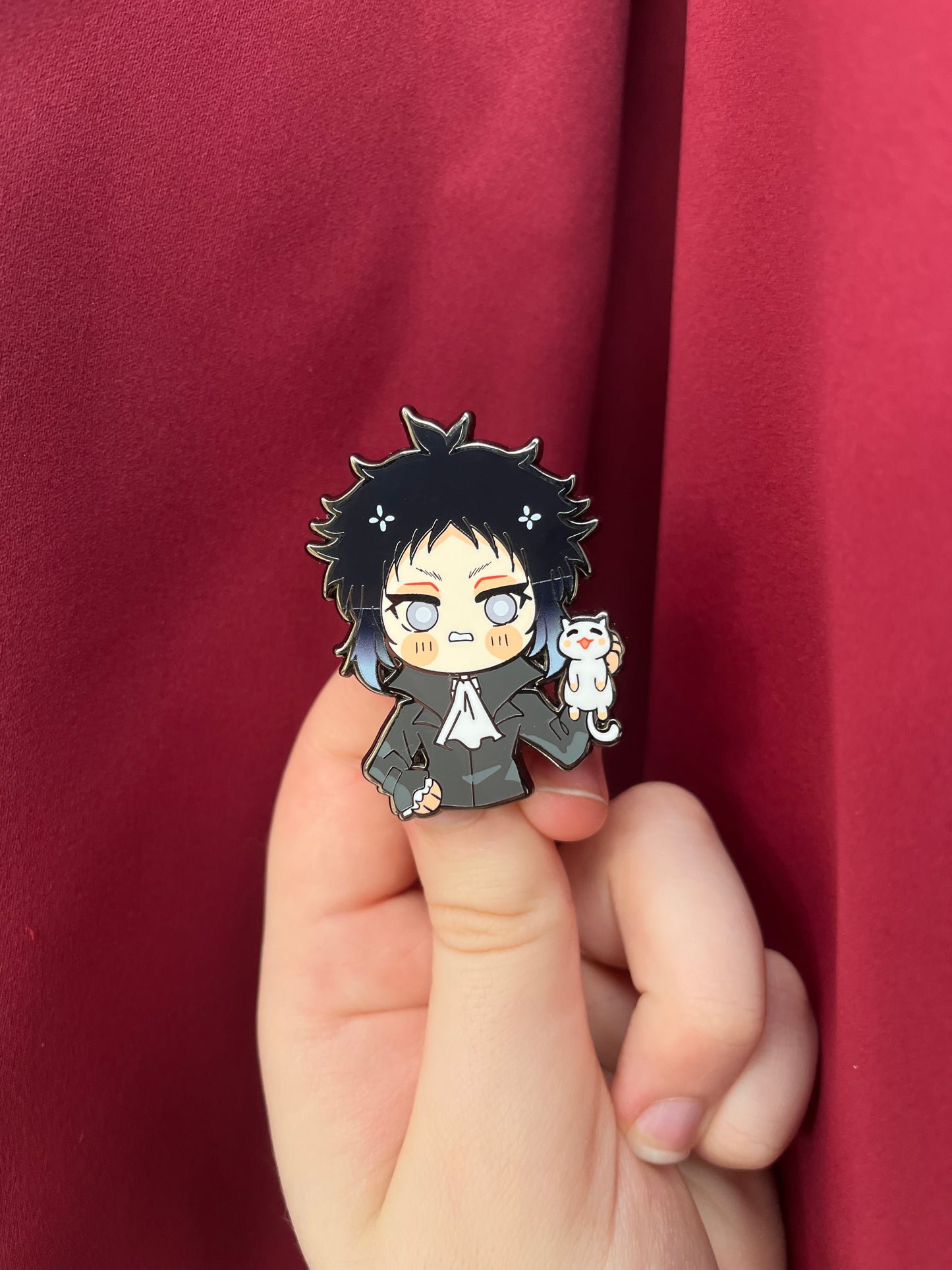 Akutagawa Cat Companion Enamel Pin Fanmade