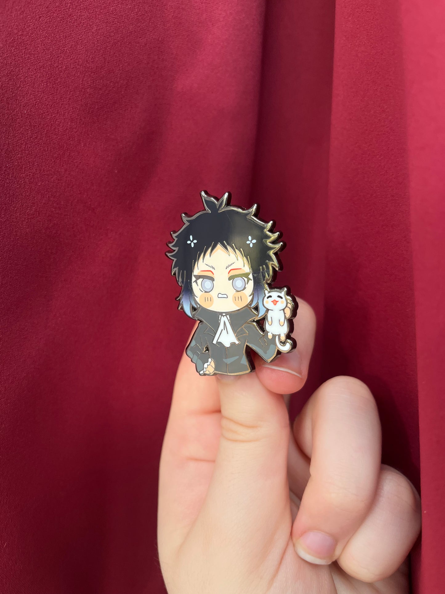 Akutagawa Cat Companion Enamel Pin Fanmade