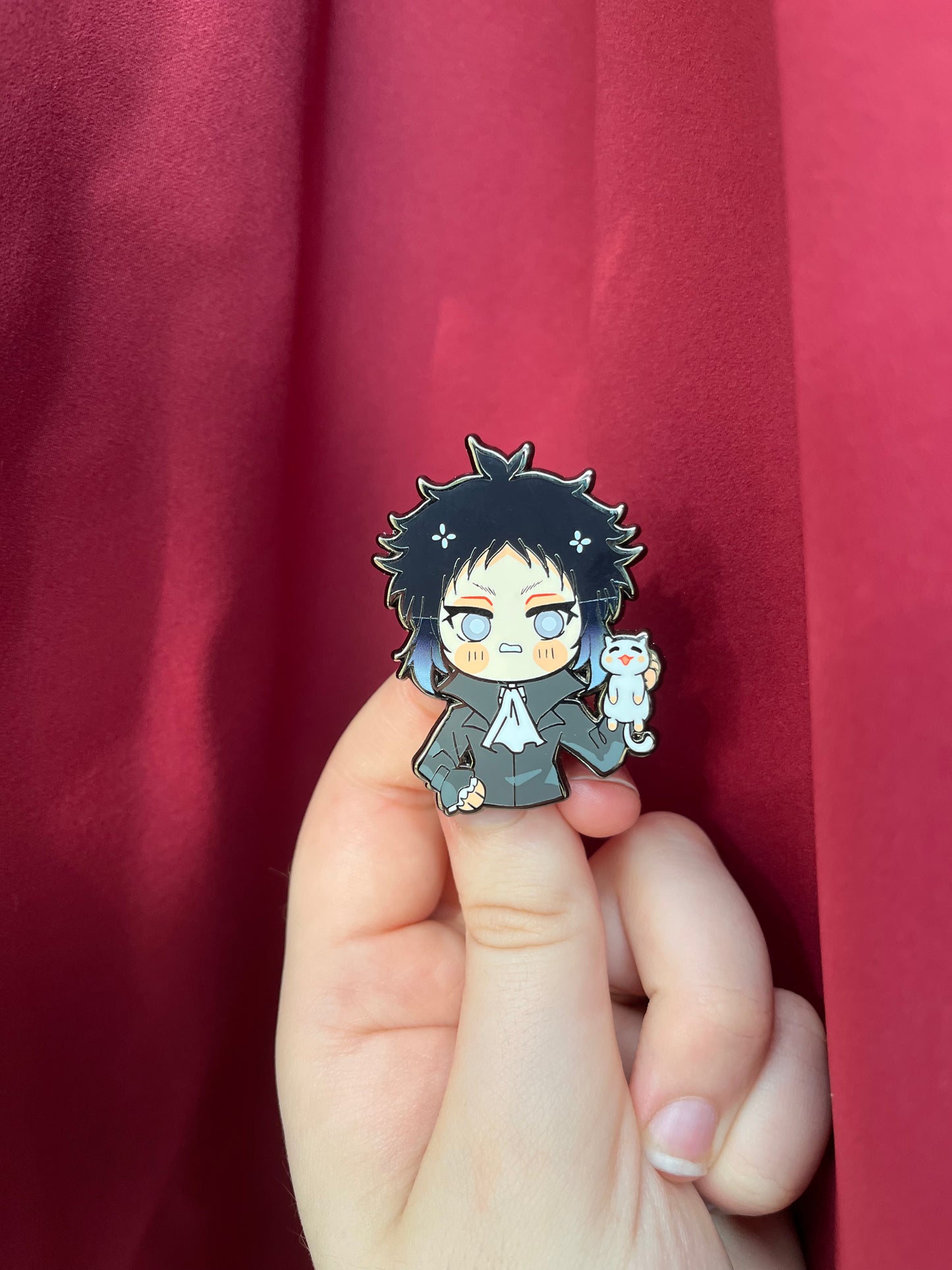 Akutagawa Cat Companion Enamel Pin Fanmade