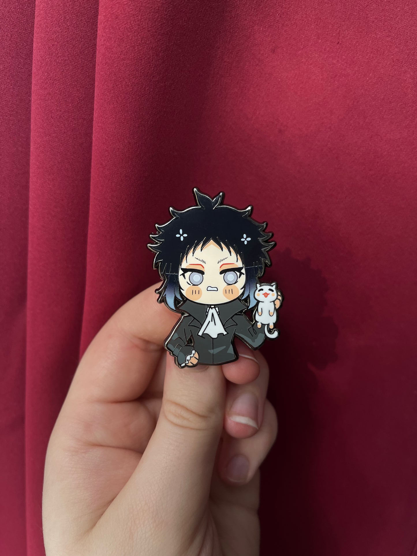 Akutagawa Cat Companion Enamel Pin Fanmade