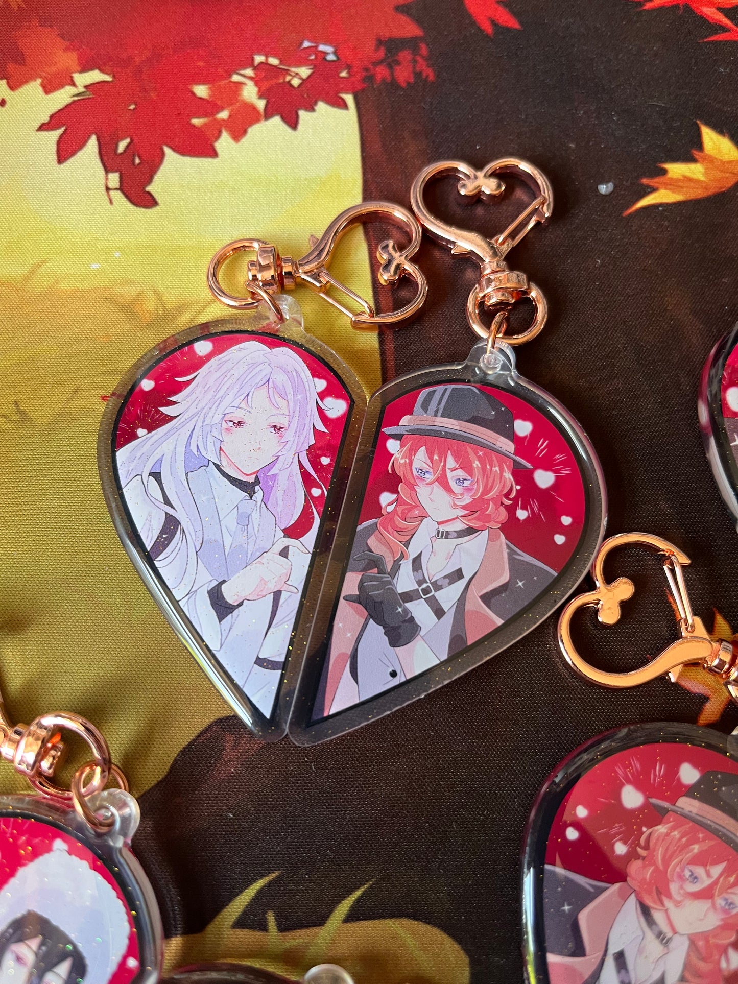 Fanmade Half Heart Charms Bungou Stray Dogs