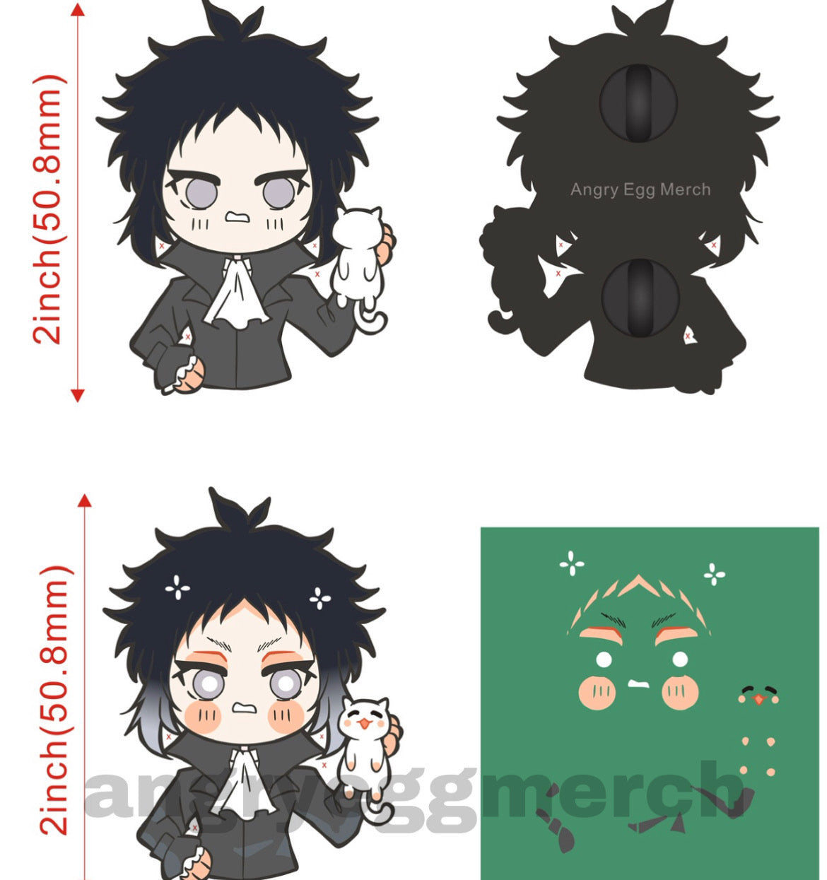 Akutagawa Cat Companion Enamel Pin Fanmade
