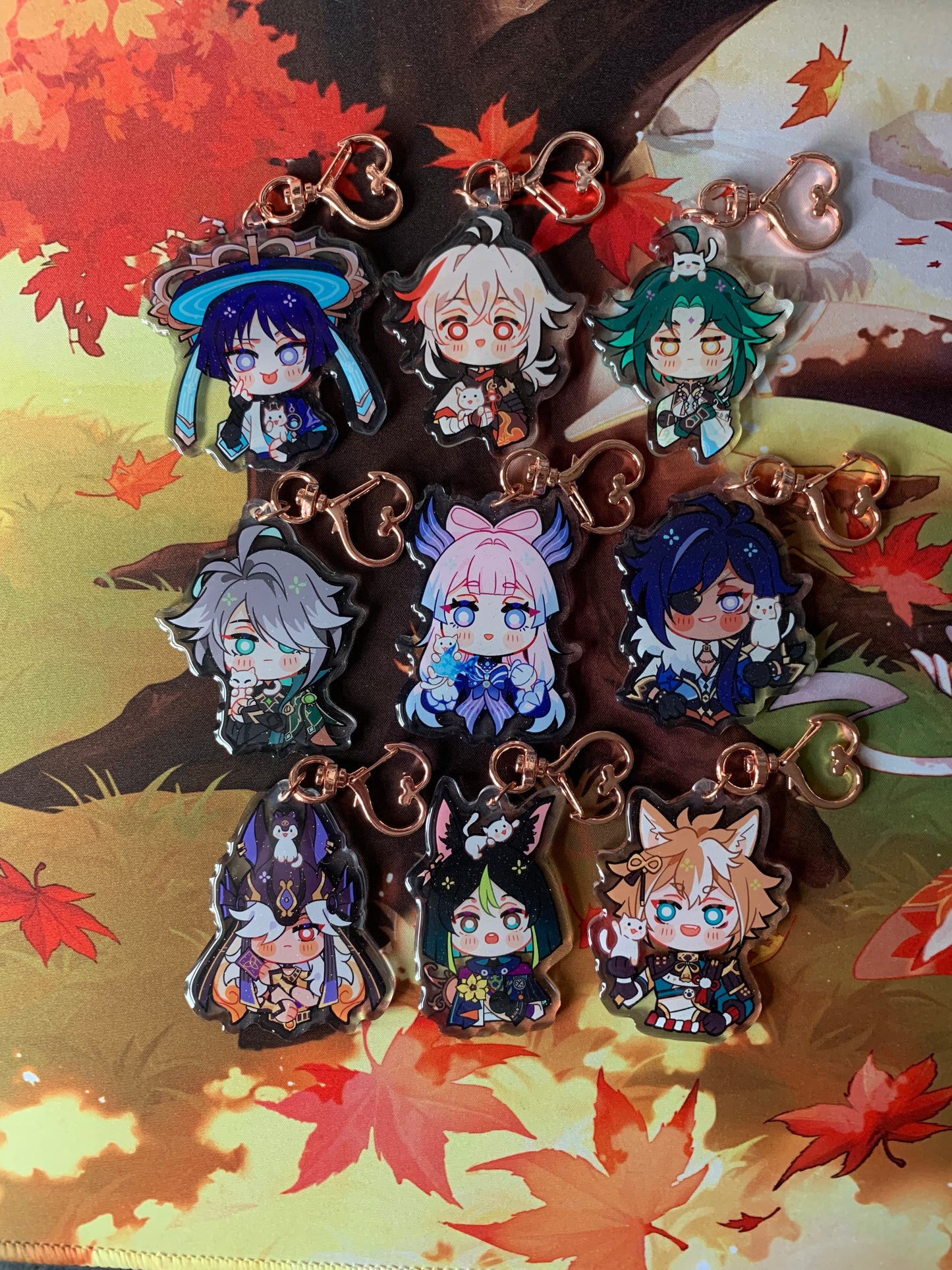 Genshin Impact Cat Companion Acrylic Charms KEYRINGS Fanmade