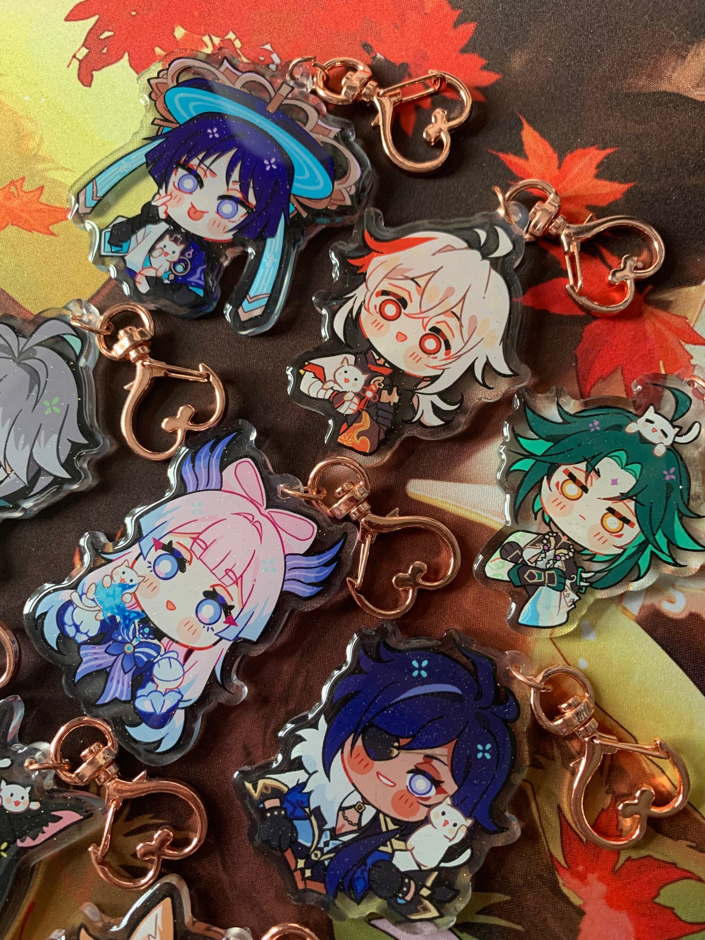 Genshin Impact Cat Companion Acrylic Charms KEYRINGS Fanmade