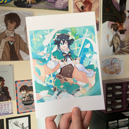 Venti Genshin Impact Art Print Fanmade
