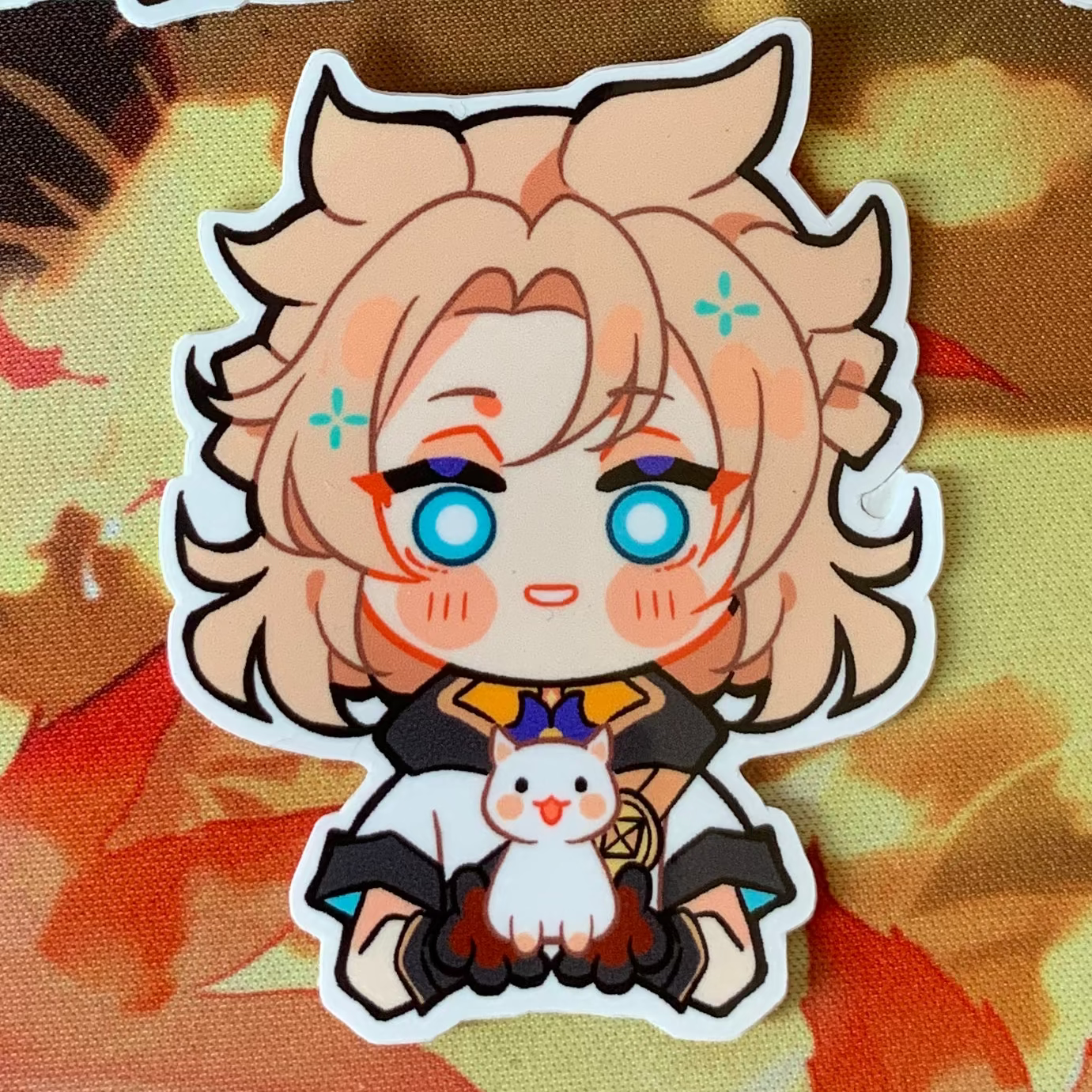 Genshin Impact Albedo “Cat Companion” Sticker Fanmade