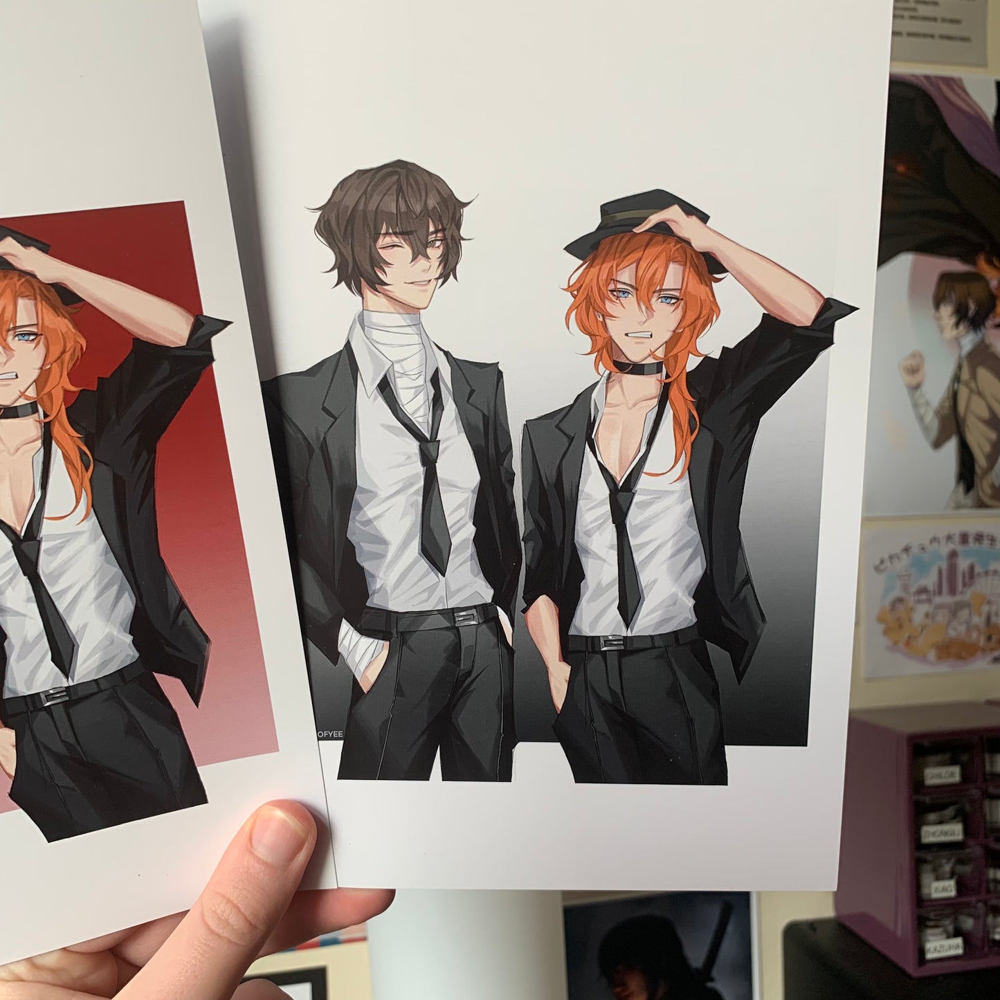 Dazai Chuuya Suit Outfits Art Print BSD Fanmade