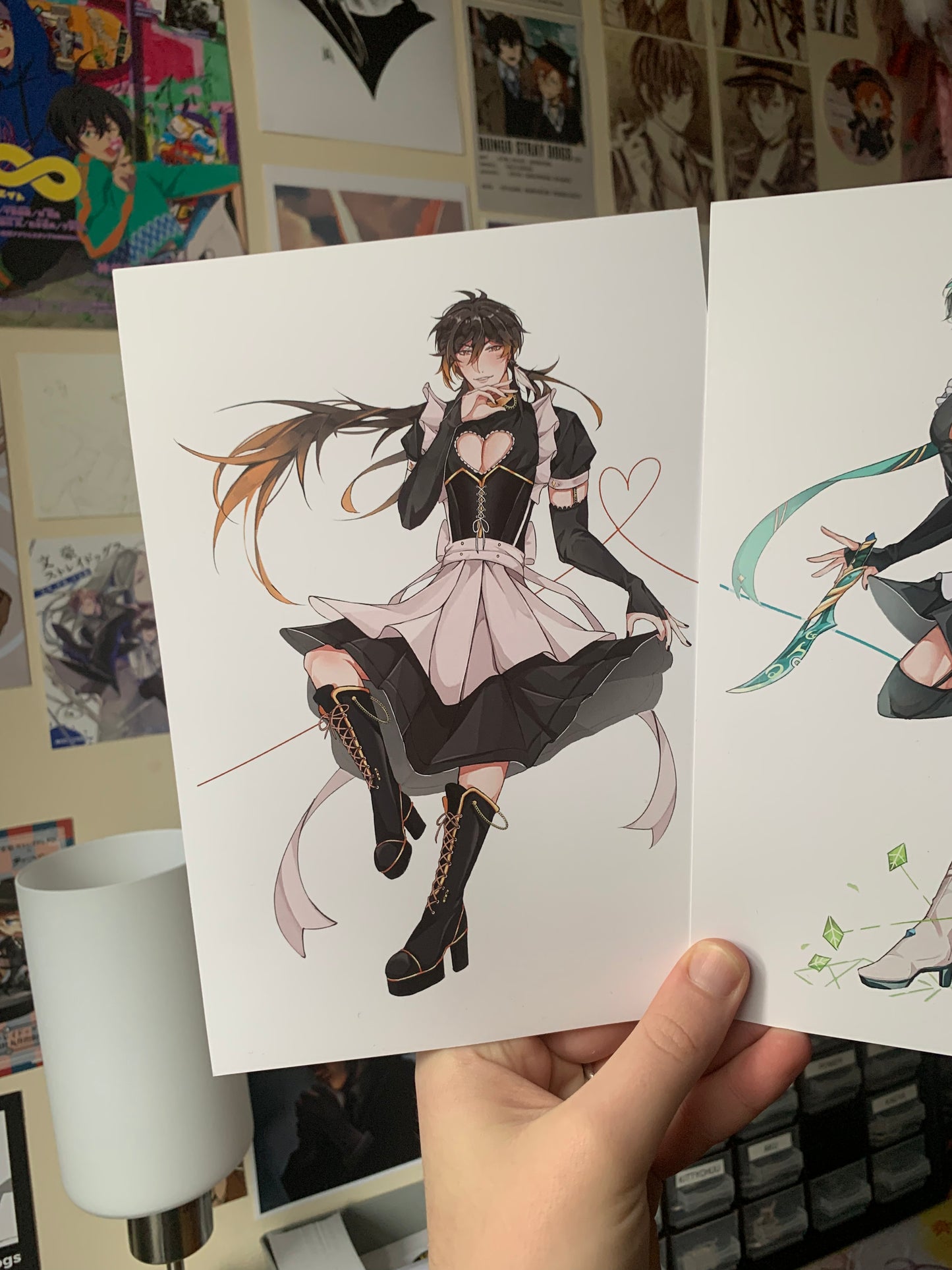 Zhongli/ Alhaitham Maid Dress Art Prints Genshin Impact Fanmade