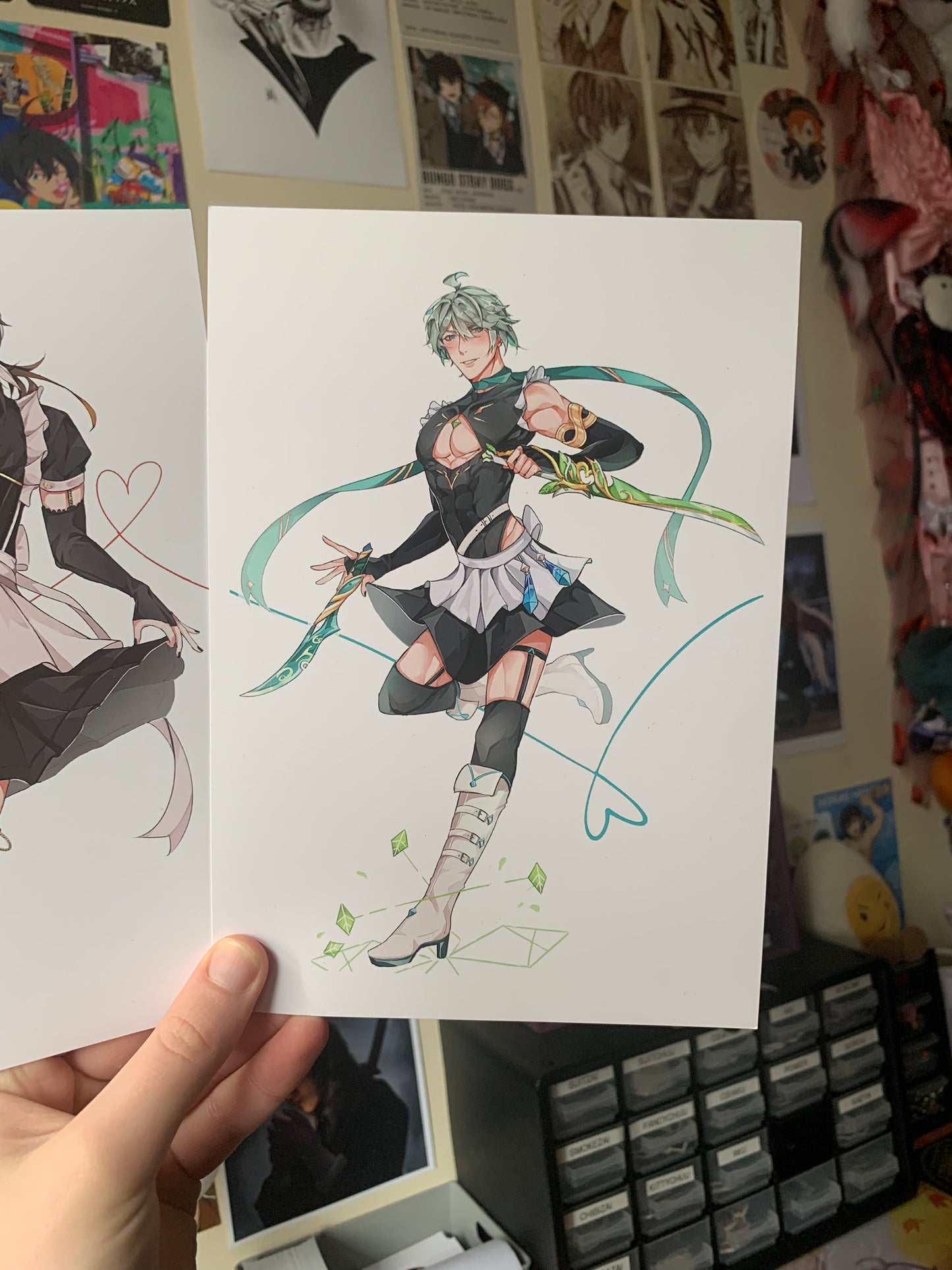 Zhongli/ Alhaitham Maid Dress Art Prints Genshin Impact Fanmade