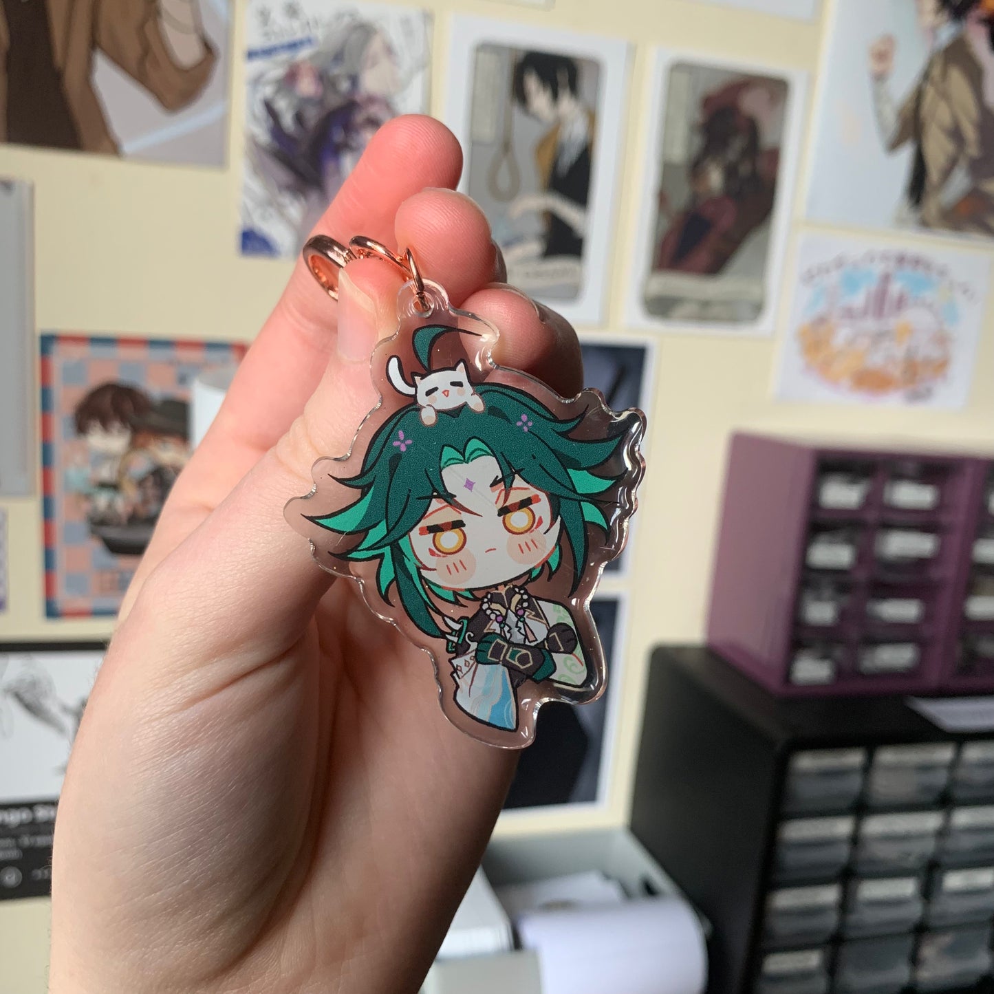 Genshin Impact Cat Companion Acrylic Charms KEYRINGS Fanmade
