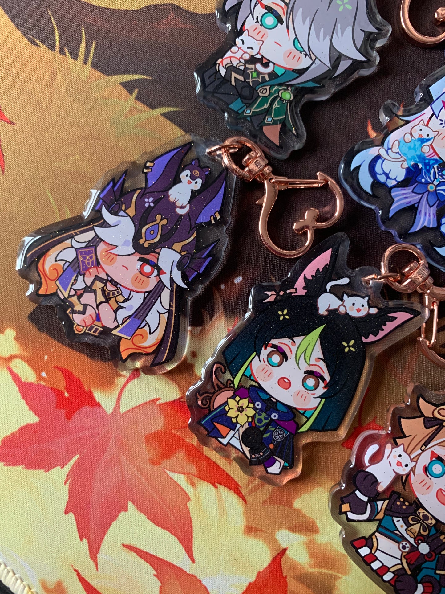 Genshin Impact Cat Companion Acrylic Charms KEYRINGS Fanmade