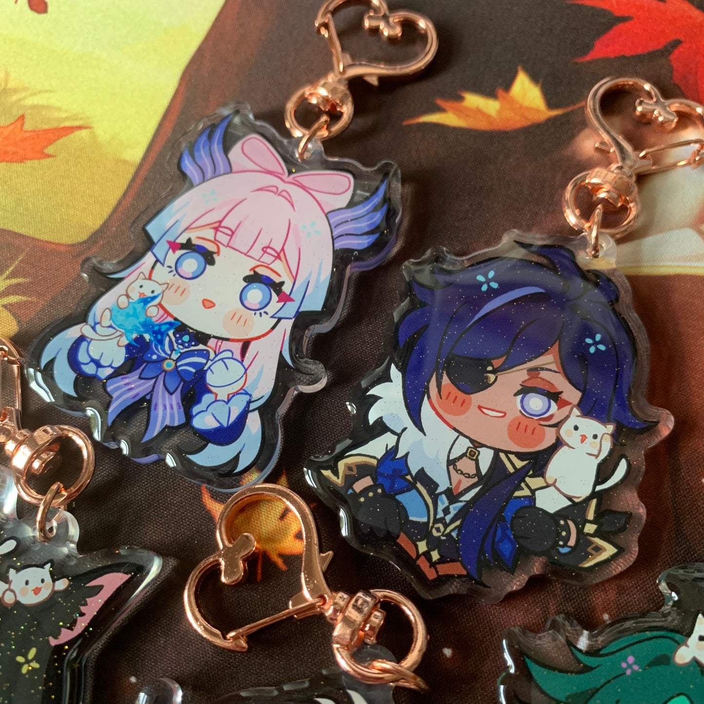 Genshin Impact Cat Companion Acrylic Charms KEYRINGS Fanmade