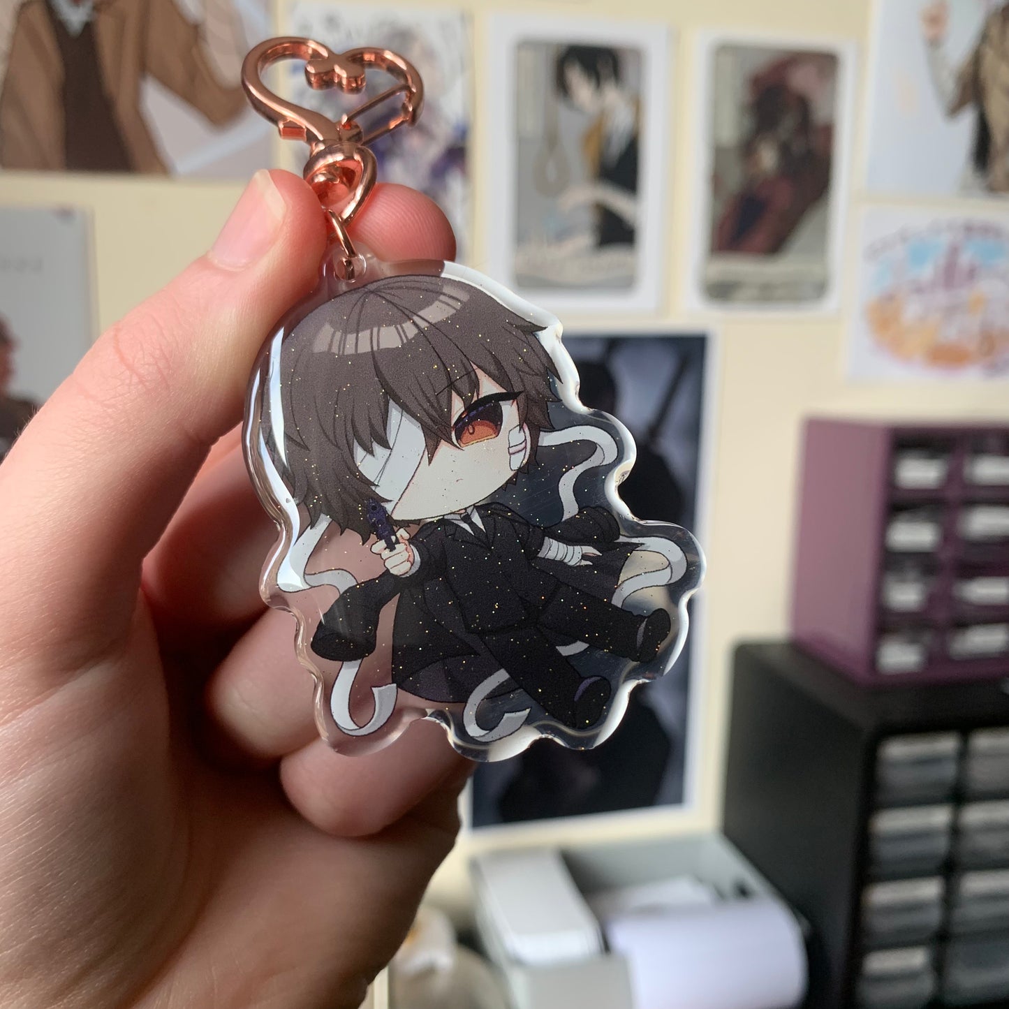 Port Mafia Dazai Acrylic Charm Keyring Bungou Stray Dogs Fanmade