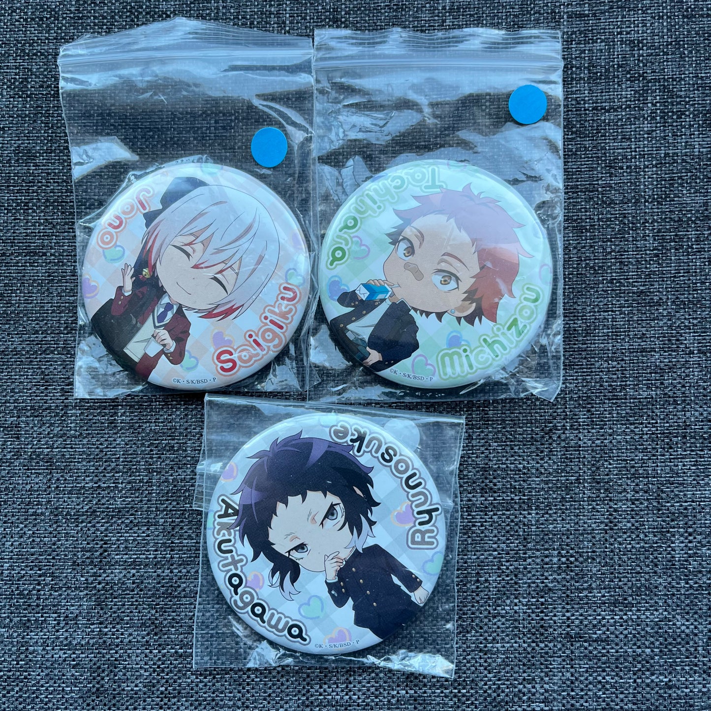 Bungou Stray Dogs Gakuen Chibi Badges
