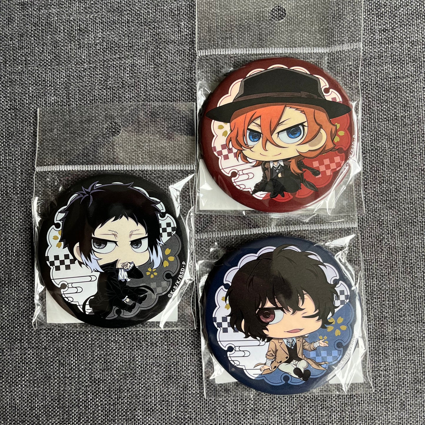 Bungou Stray Dogs Chibi Bean Style Badges