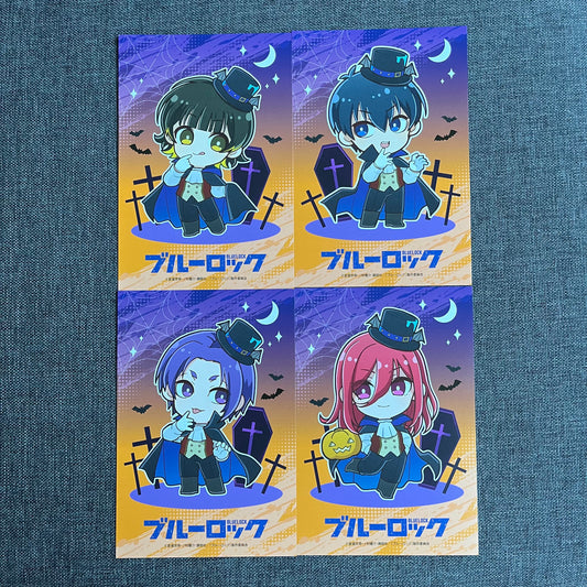 Blue Lock Vampire Halloween Postcards