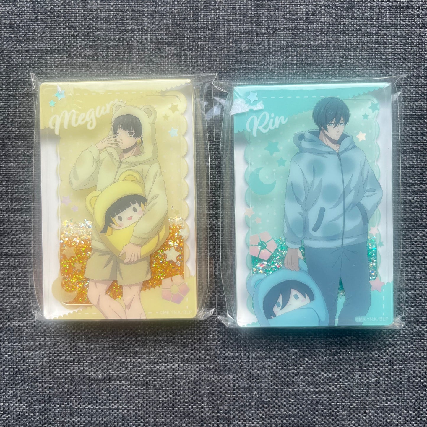 Blue Lock Bear Glitter Acrylic Blocks