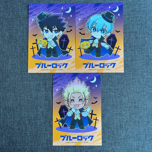 Blue Lock Vampire Halloween Postcards