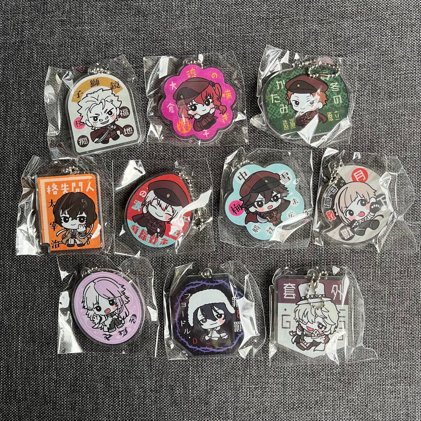 Bungou Stray Dogs Chibi Colourful Acrylic Charms