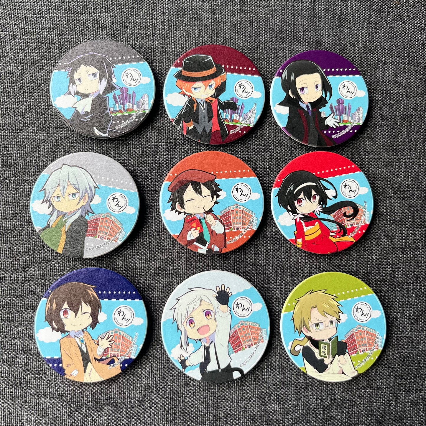 Bungou Stray Dogs WAN Leather Badges