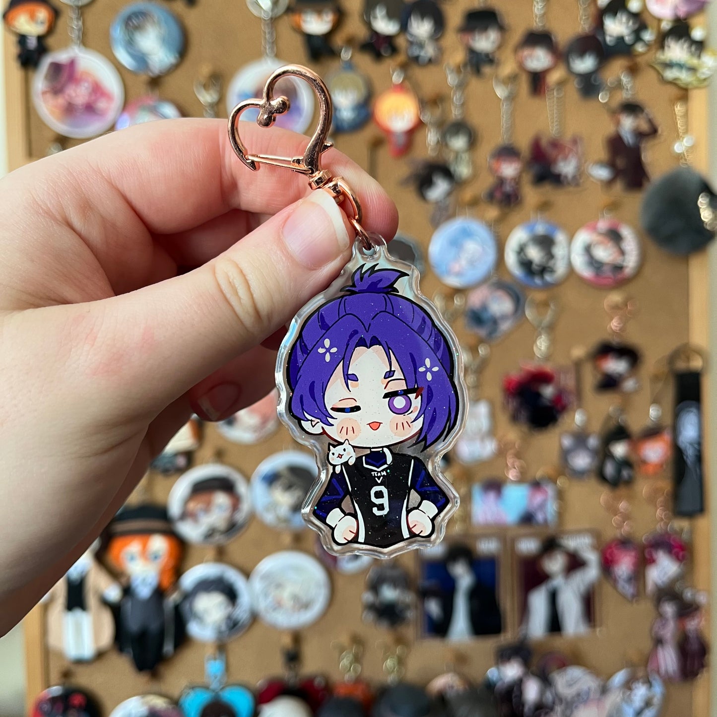 Blue Lock Reo Mikage Cat Companion Acrylic Charm FANMADE